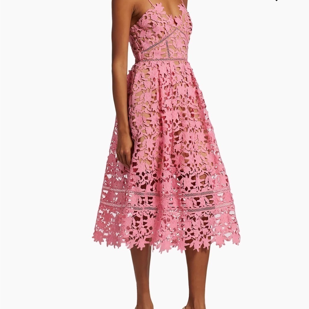 Sistaress Practical Lace Pattern Dress in Blush - Picture 2 of 13